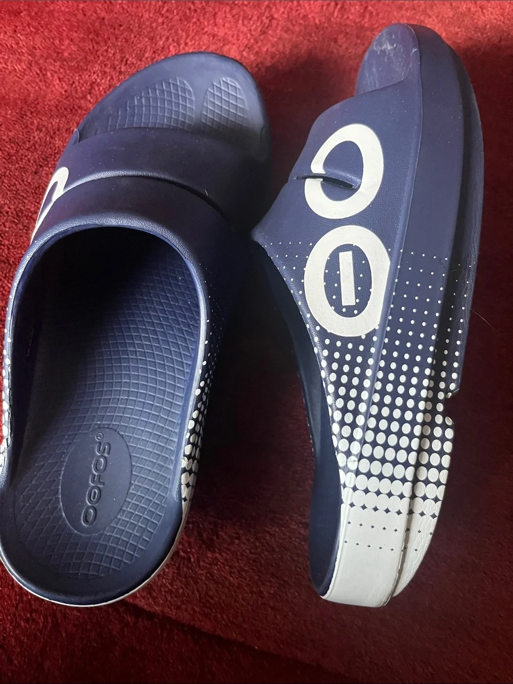 OOFOS OOAHH Sport Slide Sandal Navy Matrix